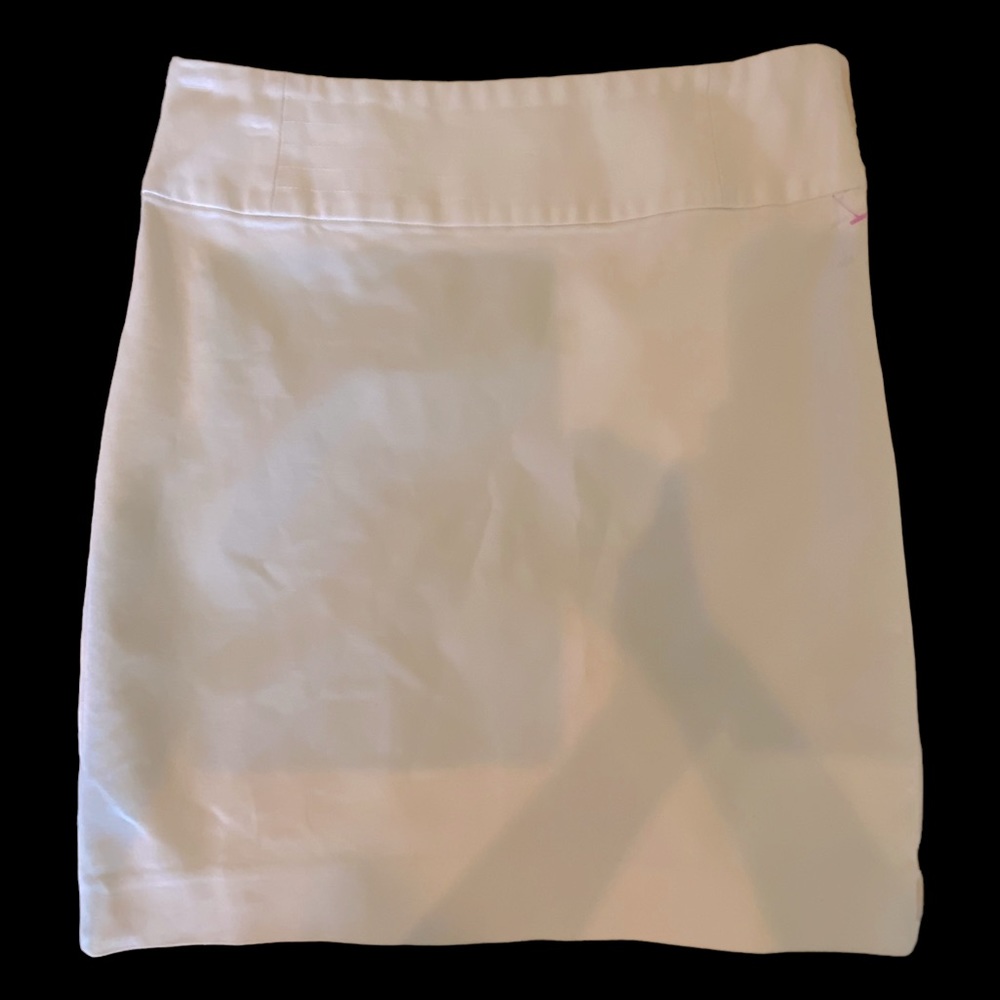 Banana Republic Skirt White Mini Side Zipper Pleat In Back High Waisted Size 8
